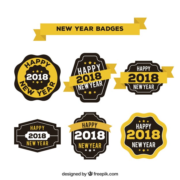 New year badges pack
