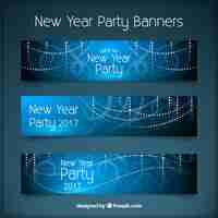 Бесплатное векторное изображение Новогодние баннеры с абстрактных фонов