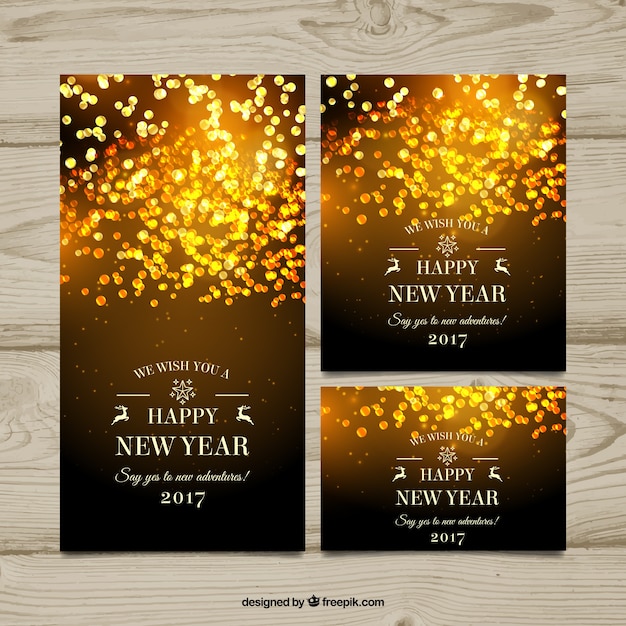 Free vector new year banners with abstract design