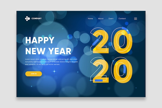 New year blurred landing page