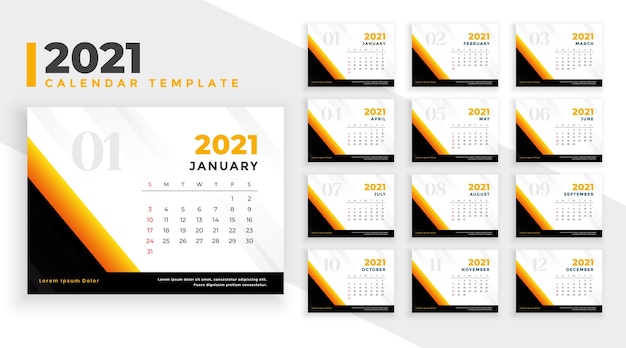 Free vector new year  calendar design template