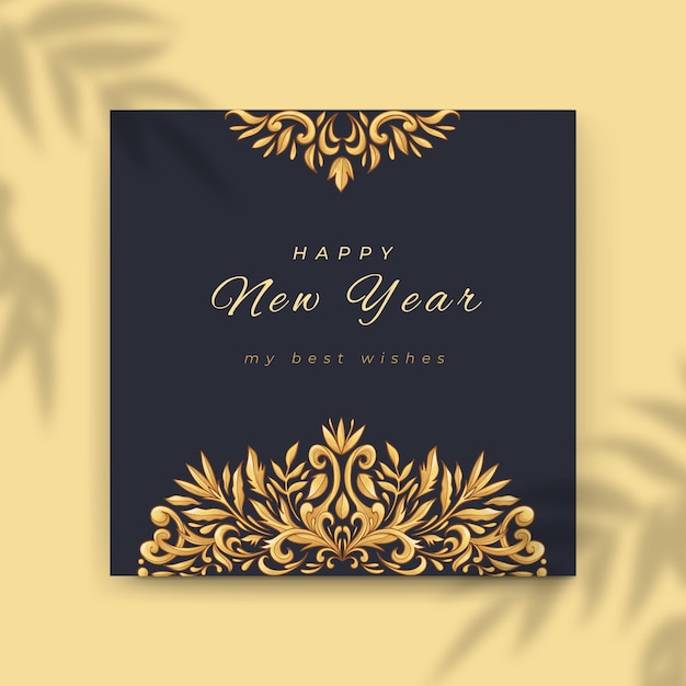 Free vector new year card template