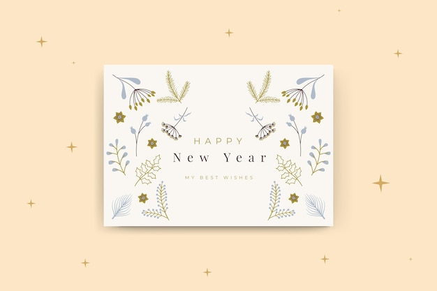 New year card template Free Vector