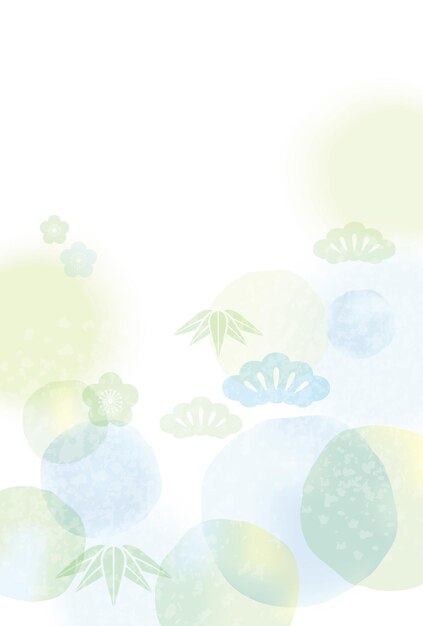 Free Vector new year card vector template decorated with abstract watercolor painting.