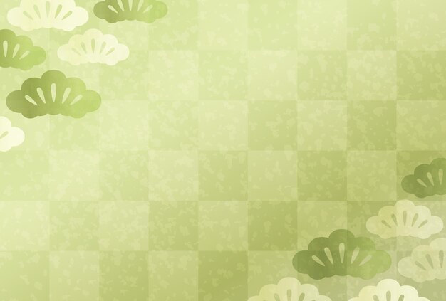 new year card vector template with text space decorated with abstract japanese vintage patterns.