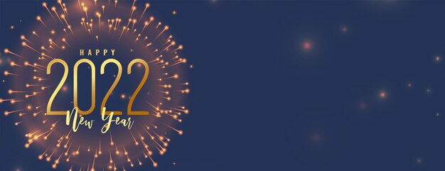 Free vector new year celebration 2022 party banner with firework display