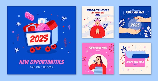 New year celebration instagram posts collection