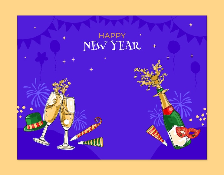 Free Vector new year celebration photocall template