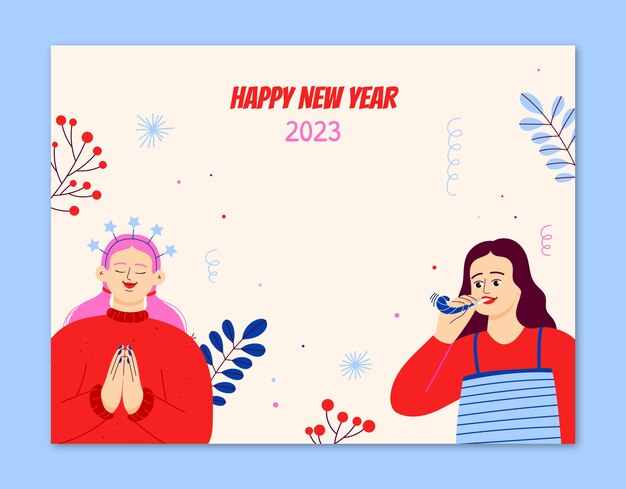 New year celebration photocall template