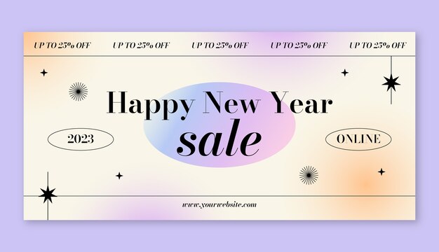 New year celebration sale banner template
