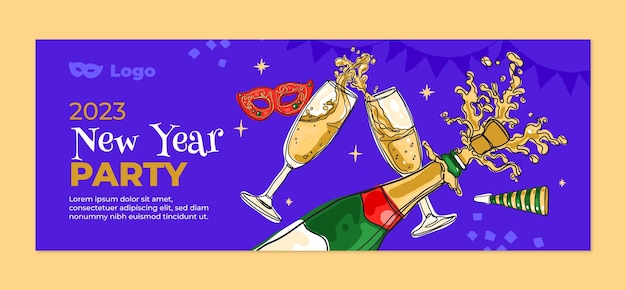 New year celebration social media cover template