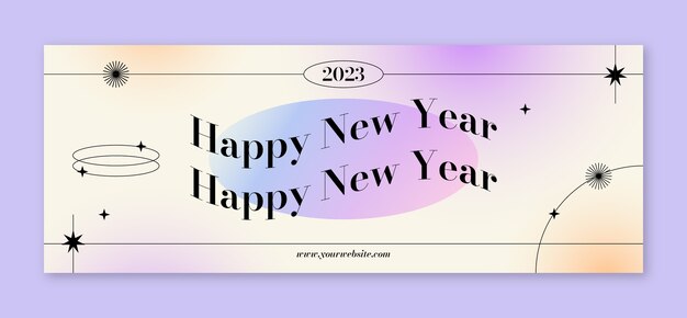 New year celebration social media cover template