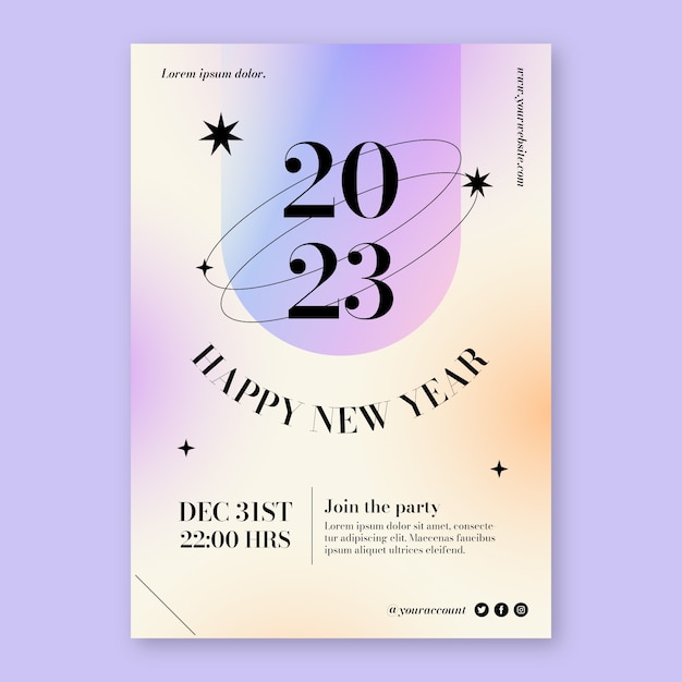 New year celebration vertical poster template