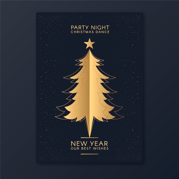 Новый год Рождественская елка шаблон плаката в стиле структуры