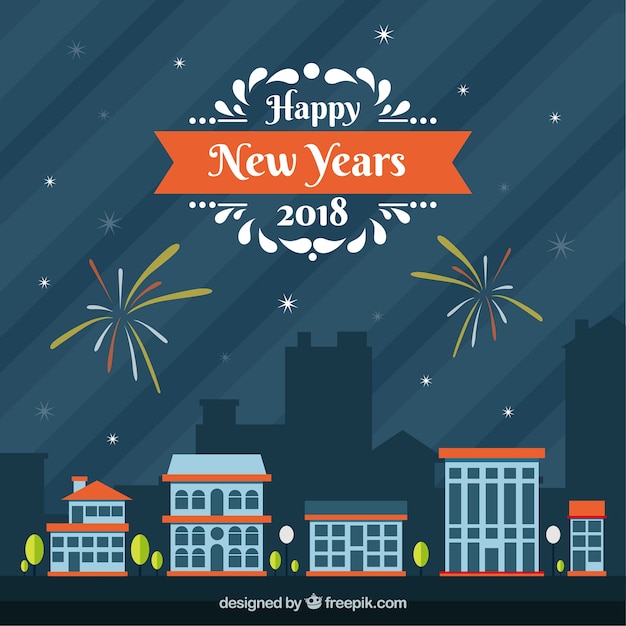 Free vector new year city background