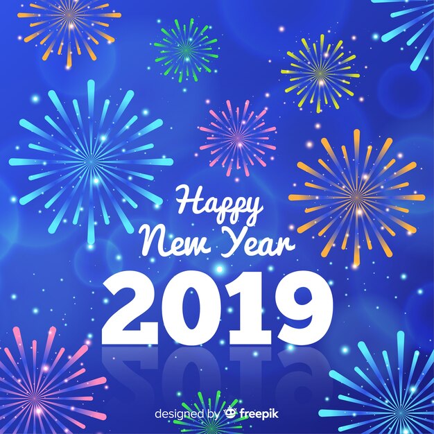 Free Vector new year composition with elegant style