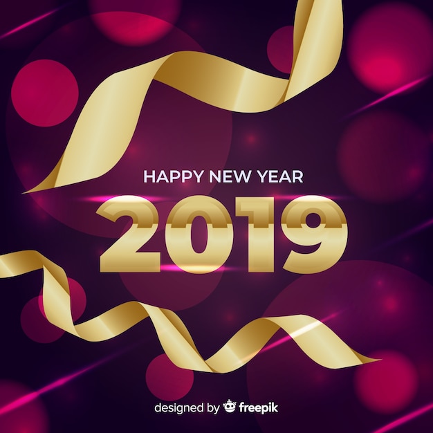 Free vector new year composition with elegant style