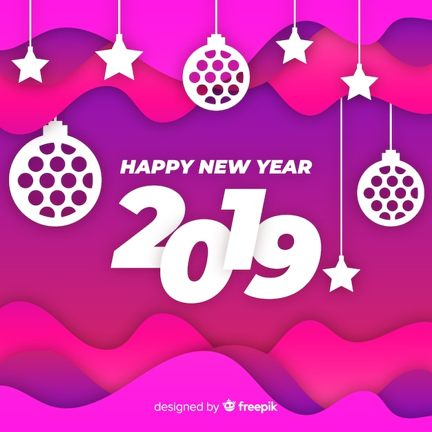 Free vector new year composition with elegant style