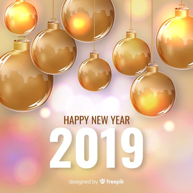 Free vector new year composition with elegant style