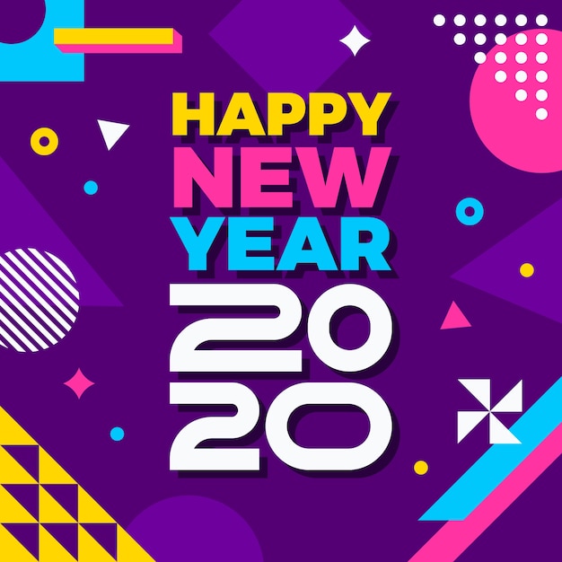 New year concept in flat design