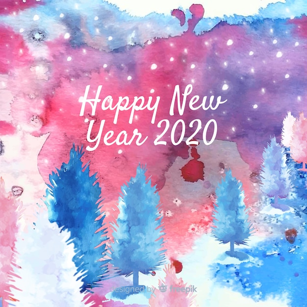 Free vector new year concept in watercolor