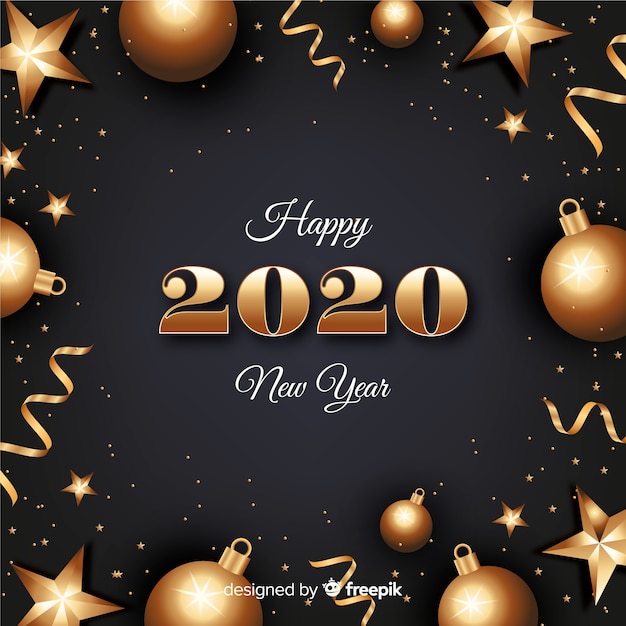 New year concept with golden background