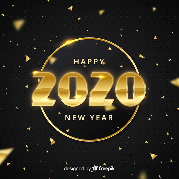 New year concept with golden design