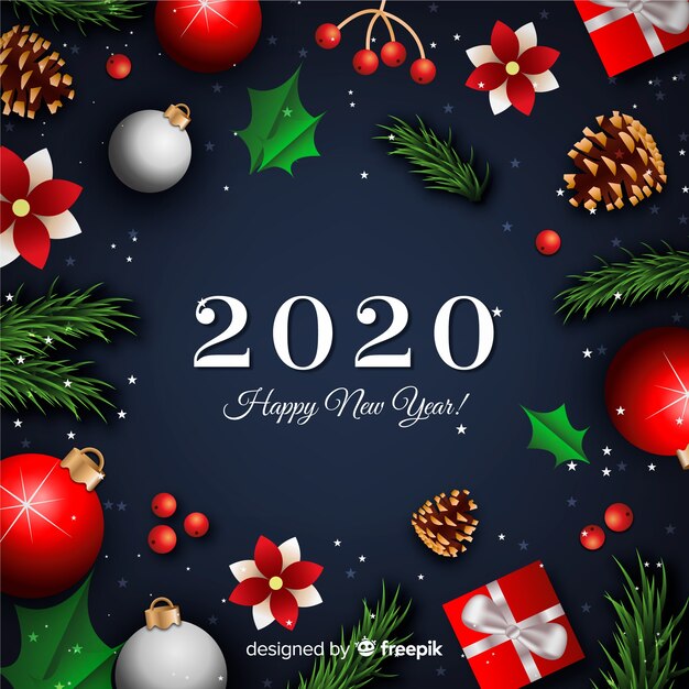 New year concept with realistic background