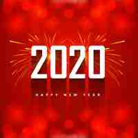 Free vector new year creative 2020 text greeting card