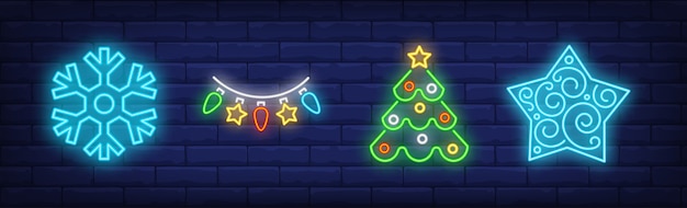 Decorazione di capodanno nella collezione in stile neon