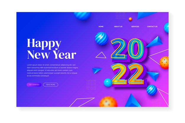 New year design landing page