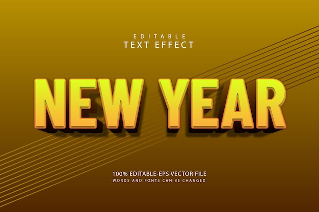 New year editable text effect 3 dimension emboss modern style Premium Vector