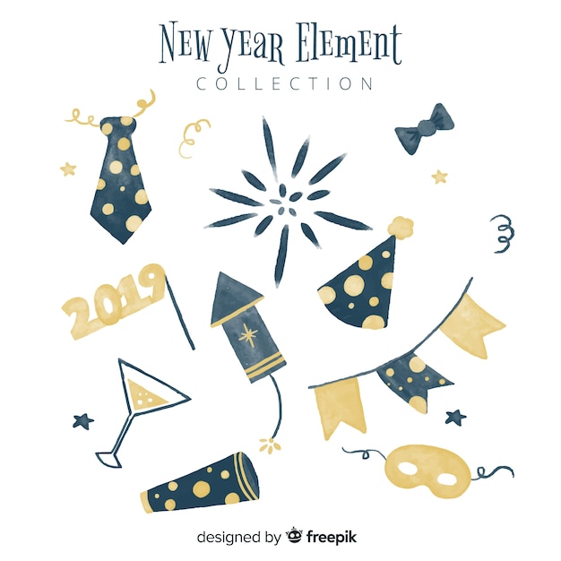 Free vector new year element collection