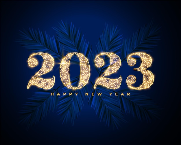 Free vector new year eve estive background with glowing 2023 text design vector illustration