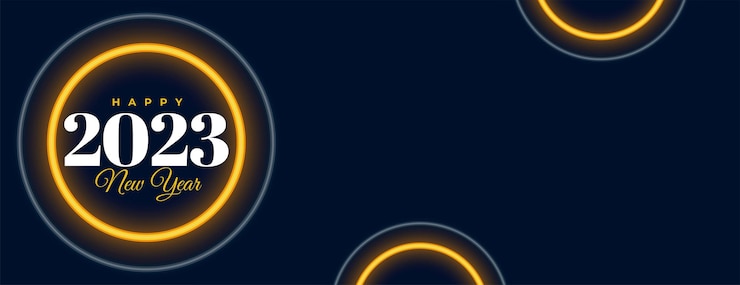 Free Vector new year eve holiday banner with 2203 text in neon effect