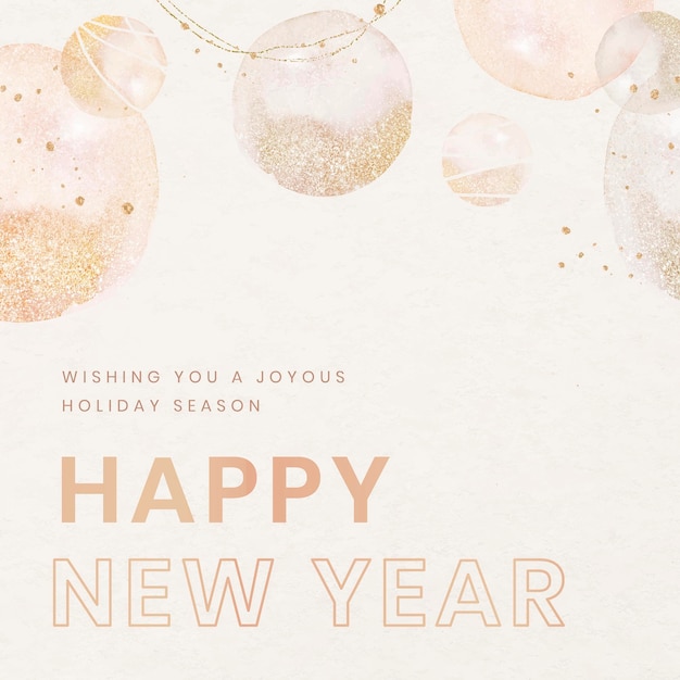 New year facebook post template, holiday greetings for social media vector