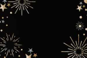 Free vector new year firework festive frame black background