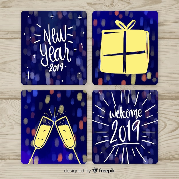 Free vector new year greeting 2019