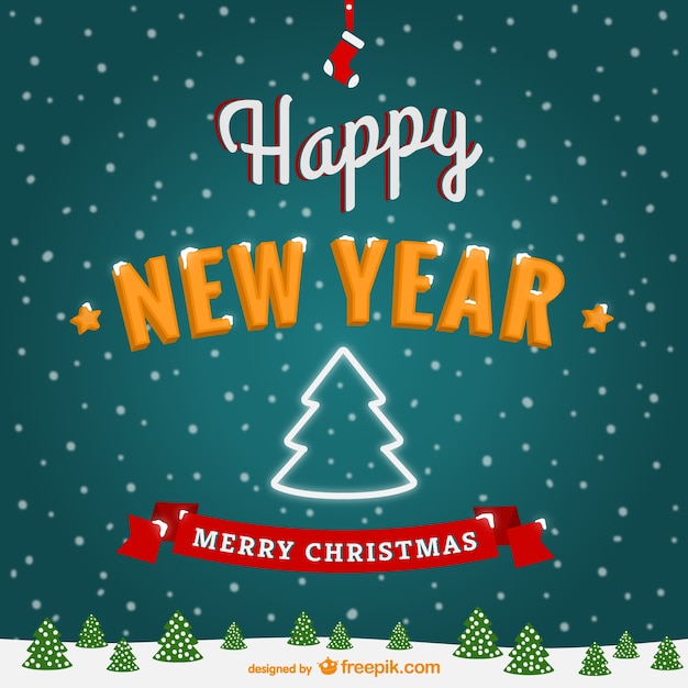 Free vector new year greetings card