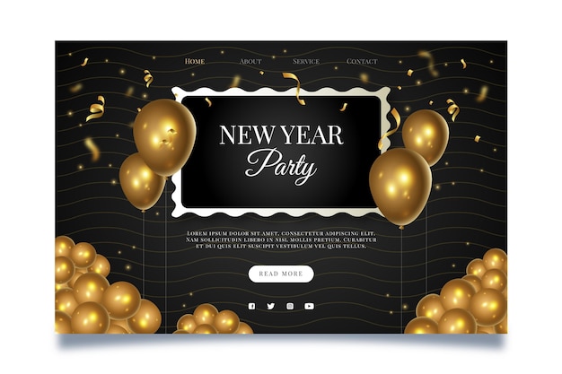 New year landing page template