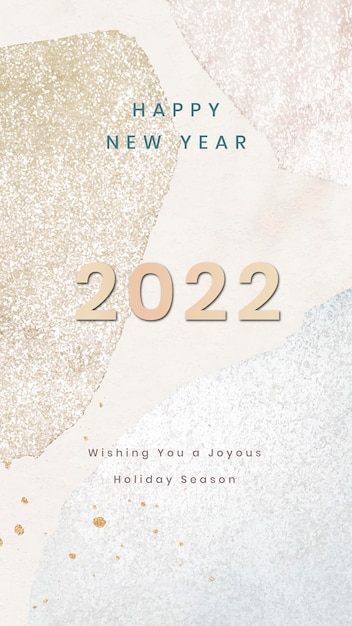 New year mobile wallpaper template, festive season design vector