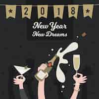 Free vector new year new dreams background