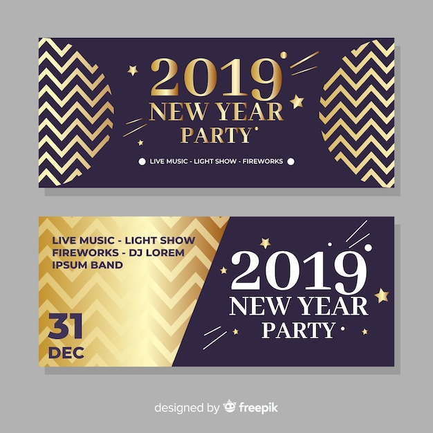 New year party 2019 banners