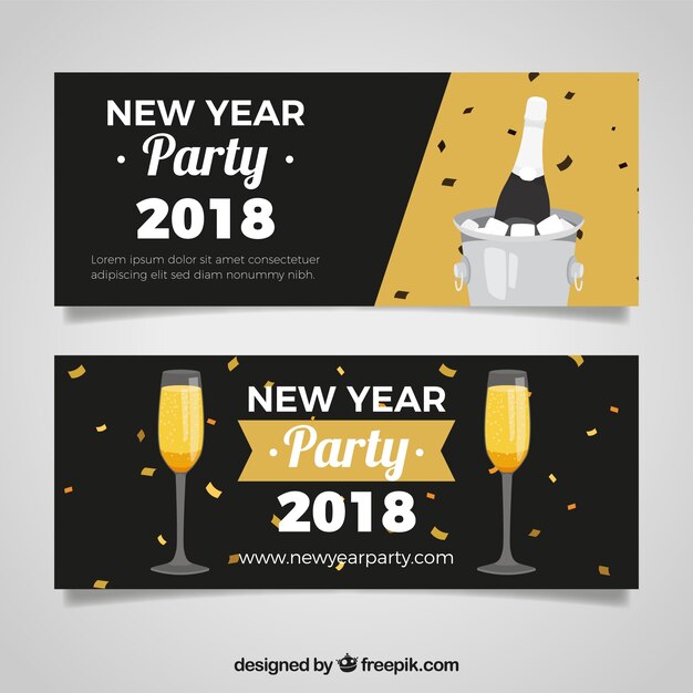 New year party banners