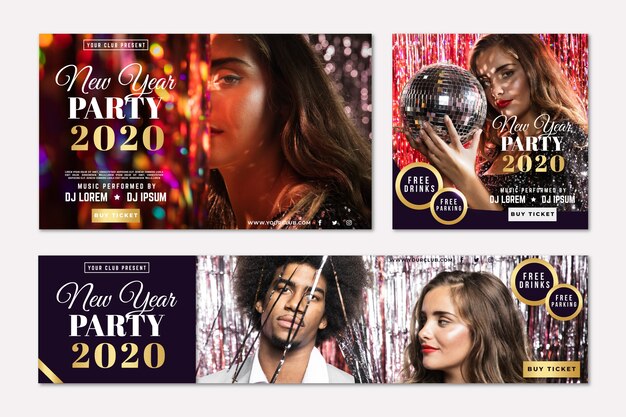 New year party banners