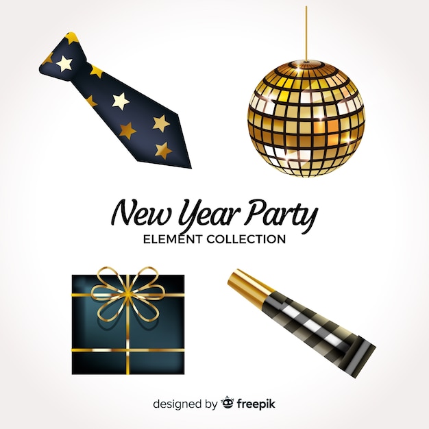 Free vector new year party element collection