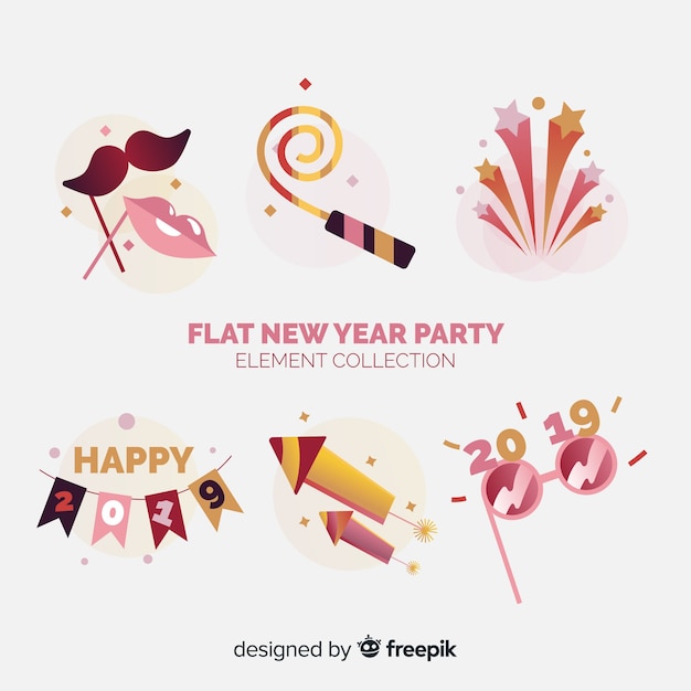 New year party elements collection