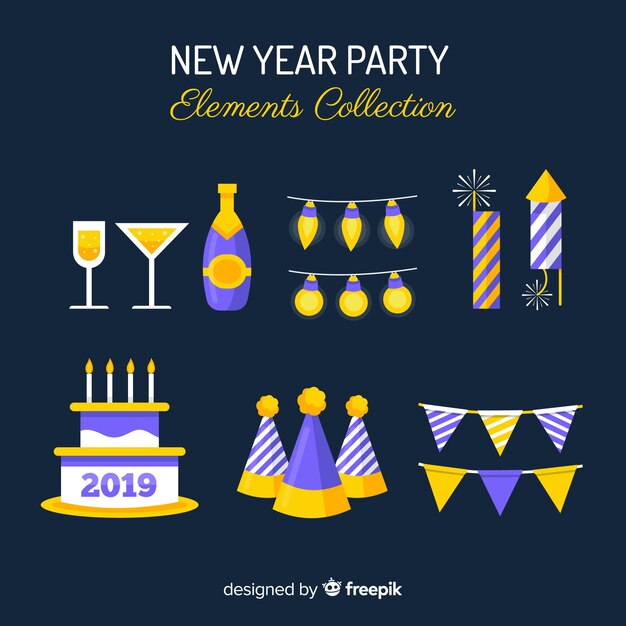 New year party elements collection