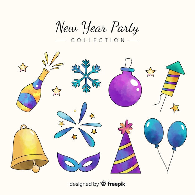 New year party elements collection