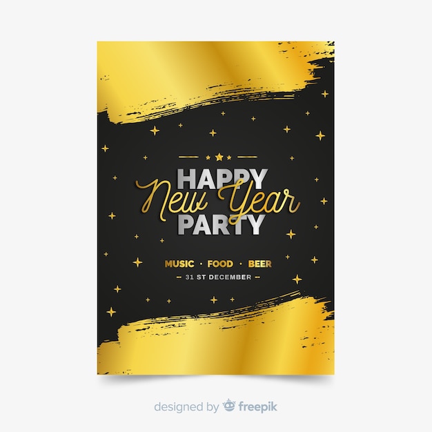 Free vector new year party flyer